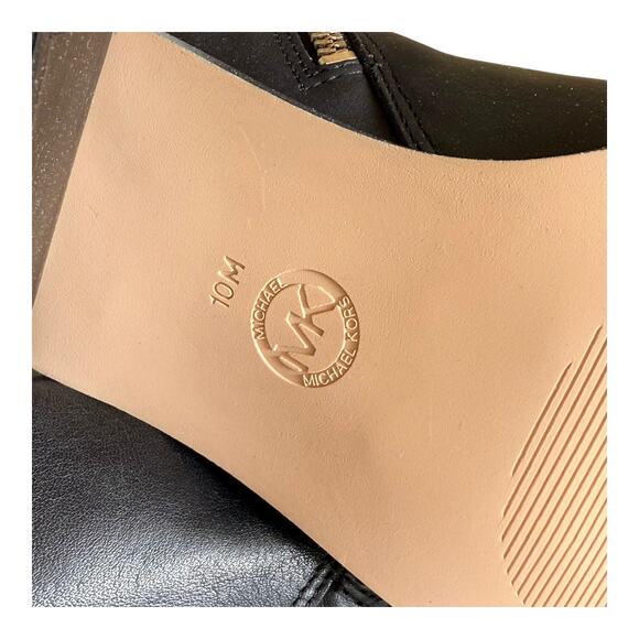NEW Michael Kors Bombe Leather ANKLE BOOT Mindy Black Womens 10 Zip Shoe In Box - Picture 9 of 13